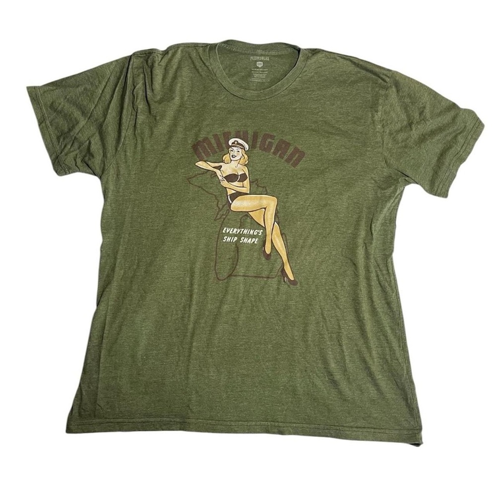 Michigan Tee with Pin-Up Sailor Print